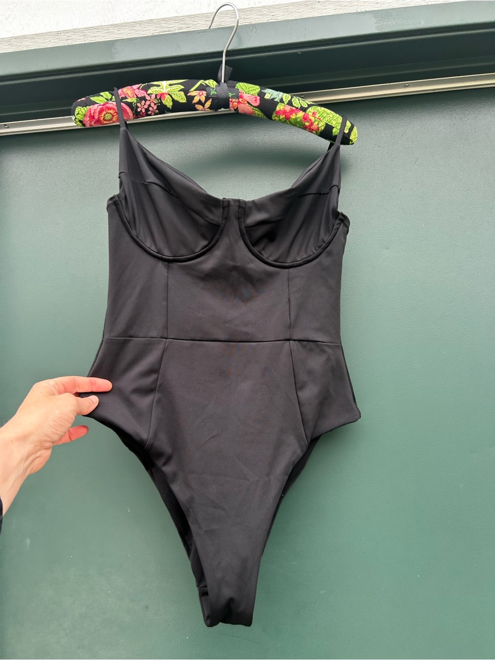 Skatie Black One-Piece Swimsuit with Underwire